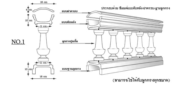 ลูกกรงปูน- ชุดลูกกรง ราวบันได