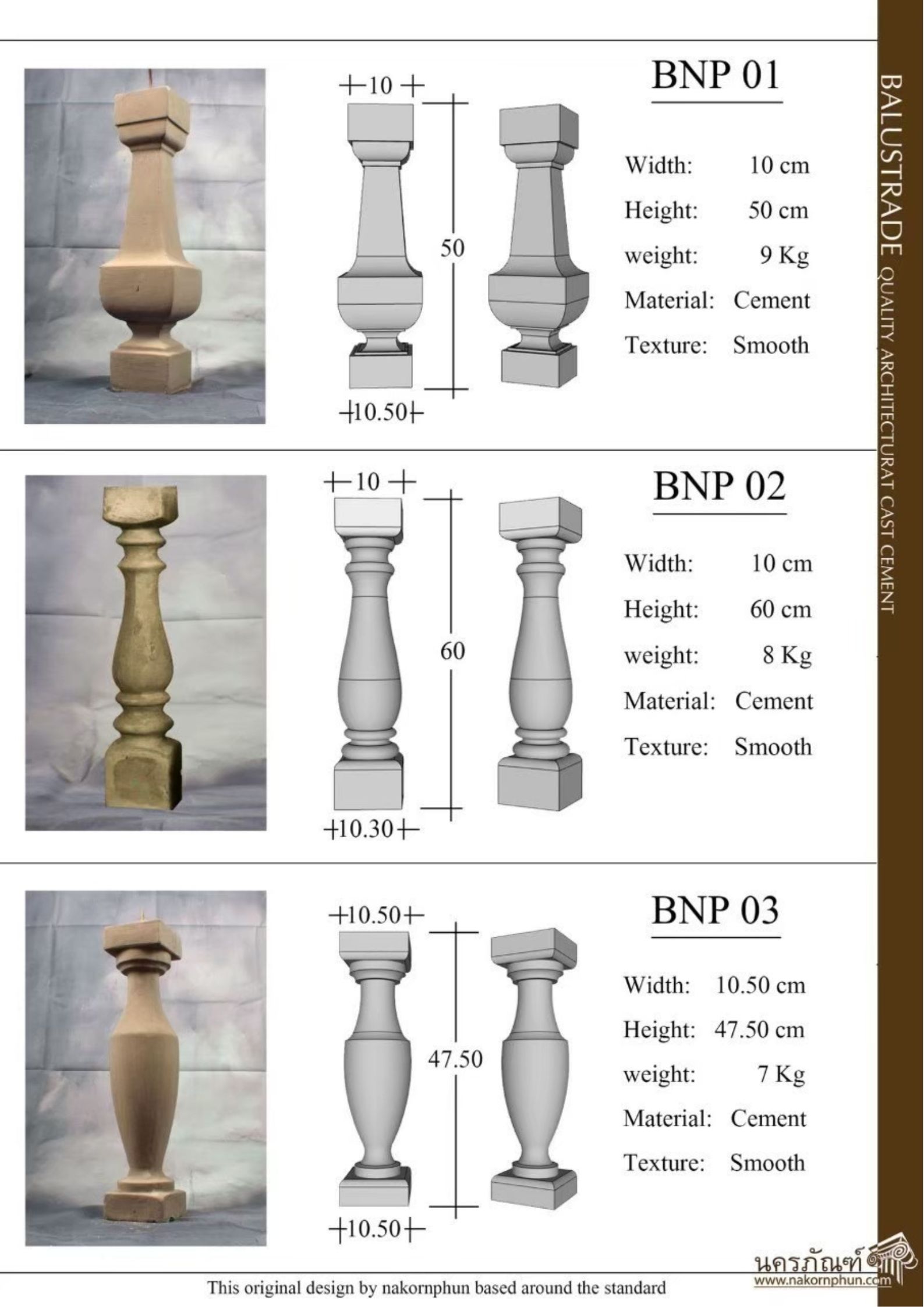 แบบราวกันตก รหัส BNP01 - BNP03